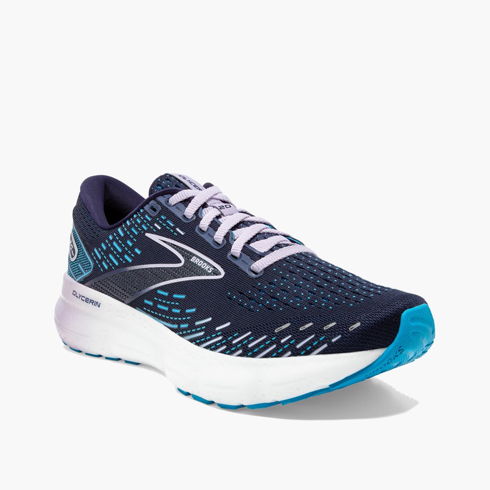 Chaussures Running Route Brooks Glycerin 20 Blanche Argent Femme | QZC-4451361